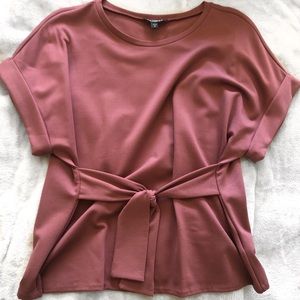 Express short sleeve tie blouse mauve small